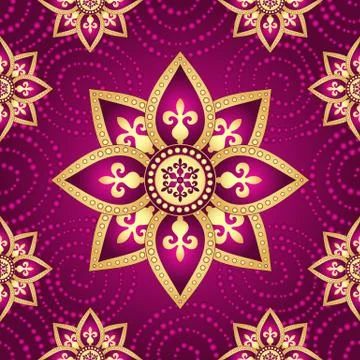 Floral dark purple seamless pattern Stock Illustration