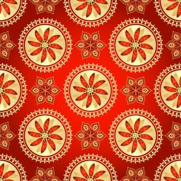 Floral dark red seamless pattern Stock Illustration