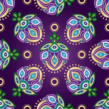 Floral dark violet seamless pattern Stock Illustration