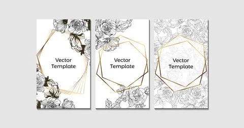 Floral date template. Stock Illustration