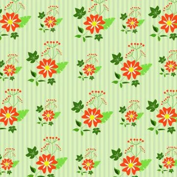 Floral decoration, seamless pattern Stock Illustration
