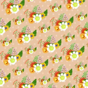 Floral decoration, seamless pattern Stock Illustration
