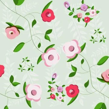 Floral decoration, seamless pattern Stock Illustration