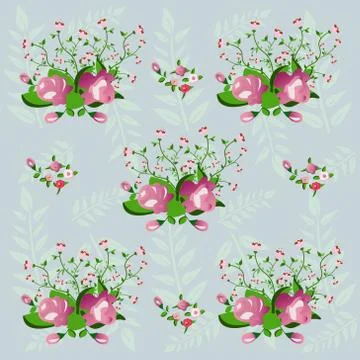 Floral decoration, seamless pattern Stock Illustration