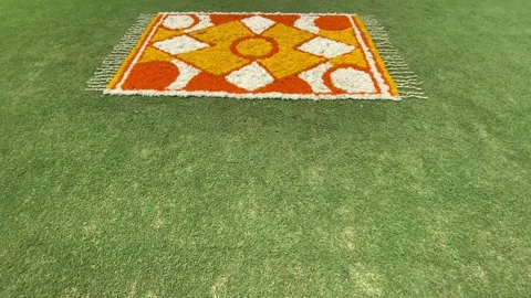 Floral decorations arch of flowers on the backyard, outdoor wedding ceremony Video stock 248590804