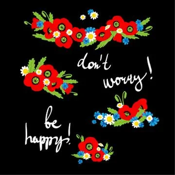 Floral decorative elements Stock Illustration