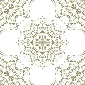 Floral decorative mandala vector pattern on white background 스톡 일러스트