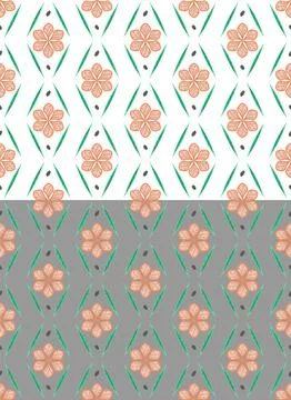 Floral decorative seamless pattern. Doodle simple graphic daisy flower. Cute Stock Illustration