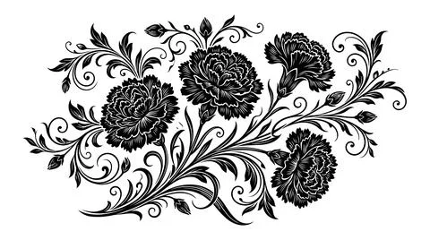 Floral decorative vintage border pattern Stock Illustration