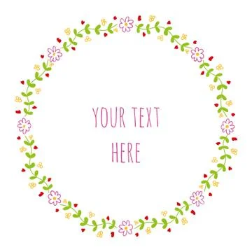 Floral design in circle Stock Illustration