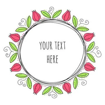 Floral design in circle Stock Illustration