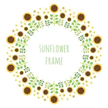 Floral design in circle Stock Illustration