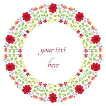 Floral design in circle Illustrazione stock