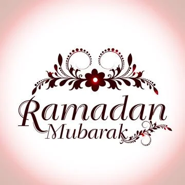 Floral design decorated text Ramadan Mubarak for Muslim community festival .. Stock Illustration