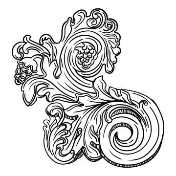 Floral design element decorative monogram vector illustration Stock Illustration