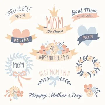 Floral design elements collection Stock Illustration