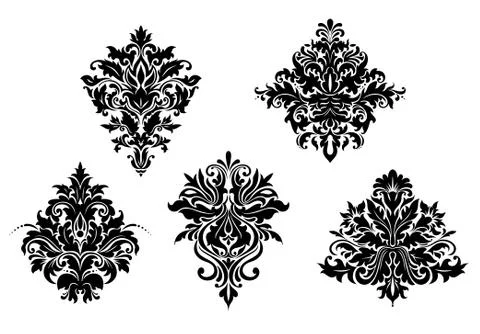 Floral design elements Stock Illustration