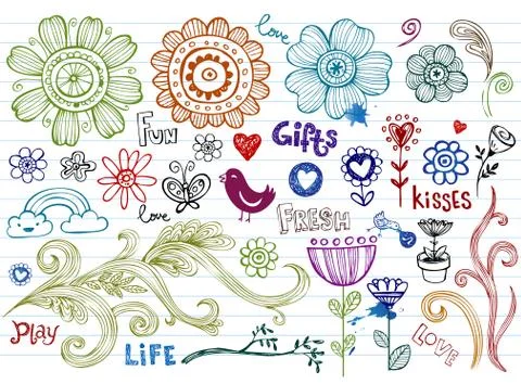 Floral design elements Stock Illustration