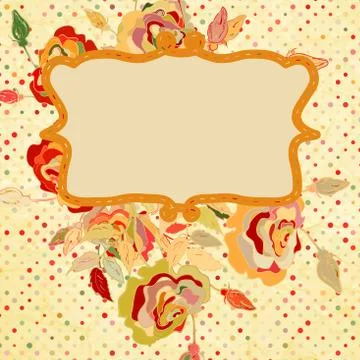 Floral design elements with polka dot. EPS 8 イラスト素材