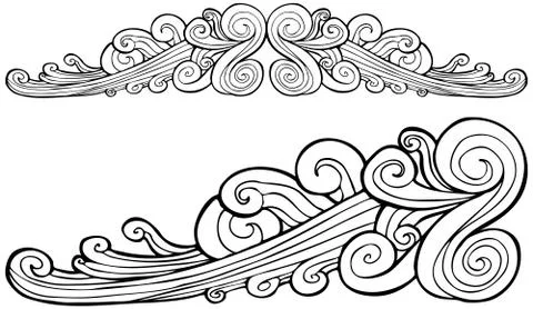 Floral design frame element Stock Illustration