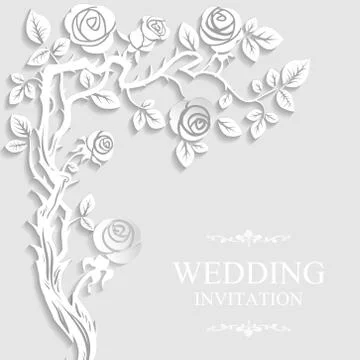 Floral design with shadow Stock Illustration