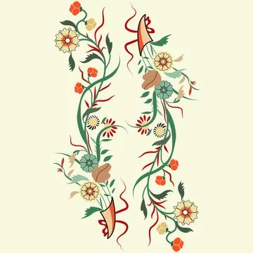 A floral design on a white background Stock Illustration