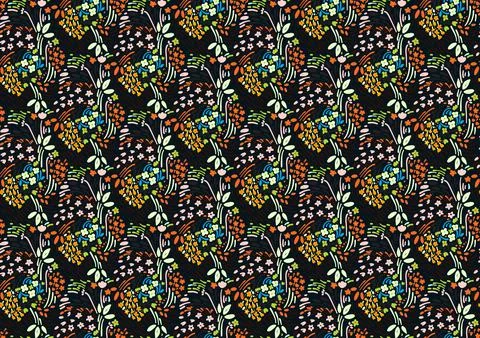Floral ditsy daisy seamless pattern in millefleurs and liberty style. Stock Illustration