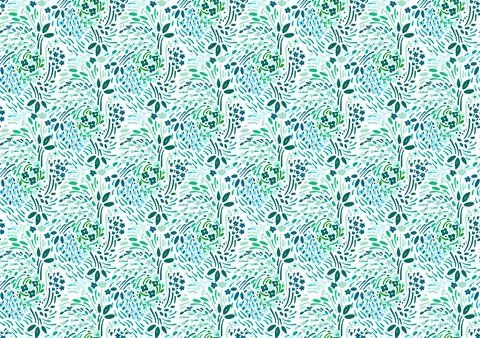 Floral ditsy daisy seamless pattern in millefleurs and liberty style. Stock Illustration