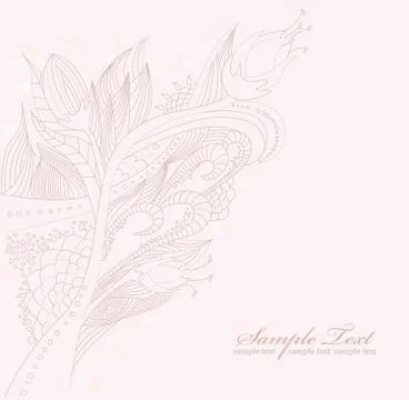 Floral doodle background Stock Illustration