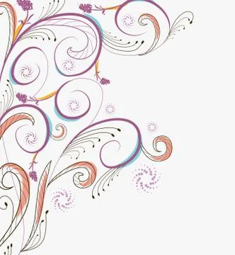 Floral doodle background Stock Illustration