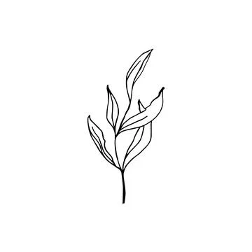 Floral doodle elements hand drawn for logo or tatoo Stock Illustration