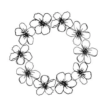 Floral doodle elements hand drawn for logo or tatoo 库存插图