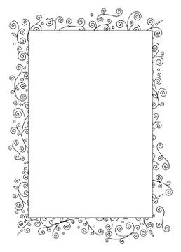 Floral Doodle Frame Illustrazione stock