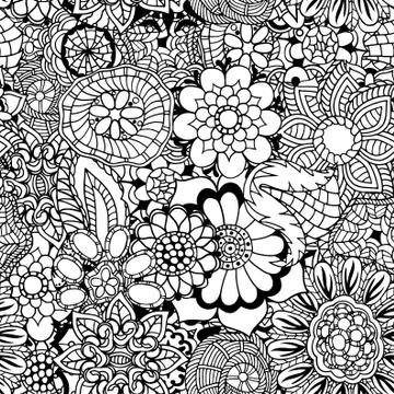 Floral doodle vector illustration Stockillustratie