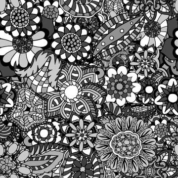 Floral doodle vector illustration Stockillustratie