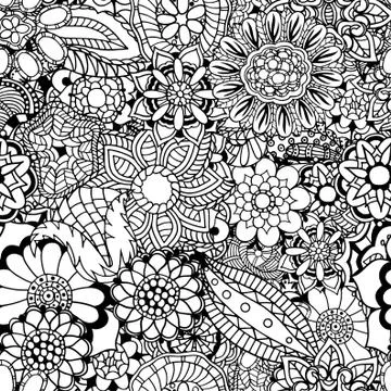 Floral doodle vector illustration Stockillustratie