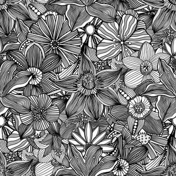 Floral doodle vector illustration Stockillustratie