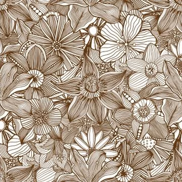 Floral doodle vector illustration Stockillustratie
