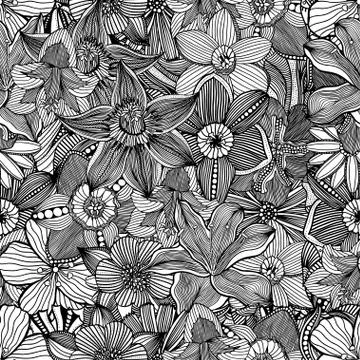 Floral doodle vector illustration Stockillustratie