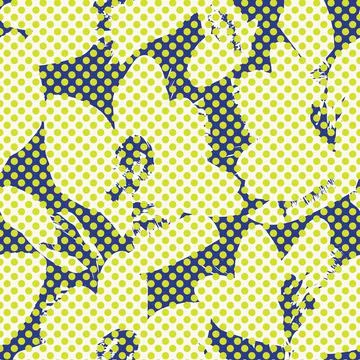 Floral Dotted Seamless Pattern Design Stock Illustration
