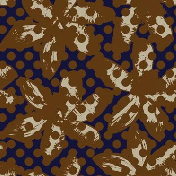 Floral Dotted Seamless Pattern Design Stock Illustration