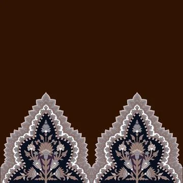 A floral drawing of border on a dark background Stock Illustration