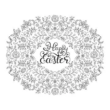 Floral easter card Stock Illustration