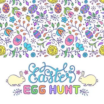 Floral easter card Illustrazione stock