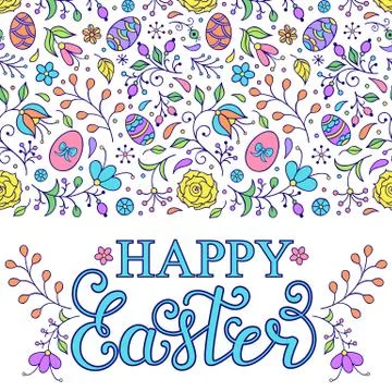 Floral easter card Stock Illustration
