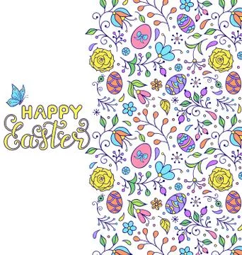 Floral easter card Stock Illustration