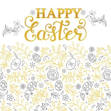 Floral easter card Stock Illustration