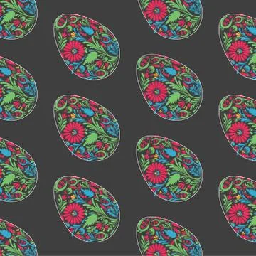 Floral easter egg background. Stock Illustration