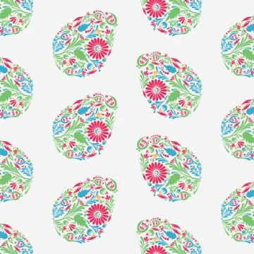Floral easter egg background. Stock Illustration