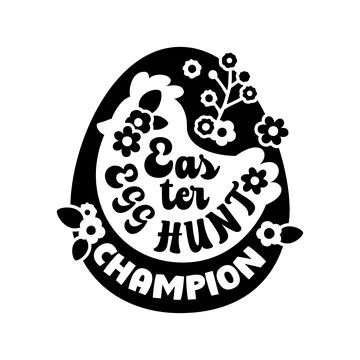 Floral Easter Egg Hunt Champion Sticker Stock Illustration